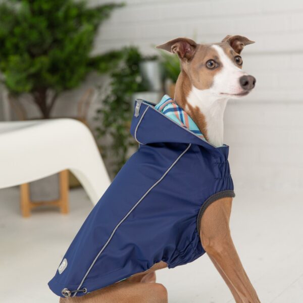 Reversible Elasto-Fit Raincoat - Navy - Image 4