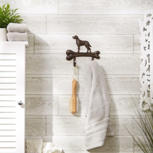 Dog with Bone Cast Iron Wall Hook - Image 2