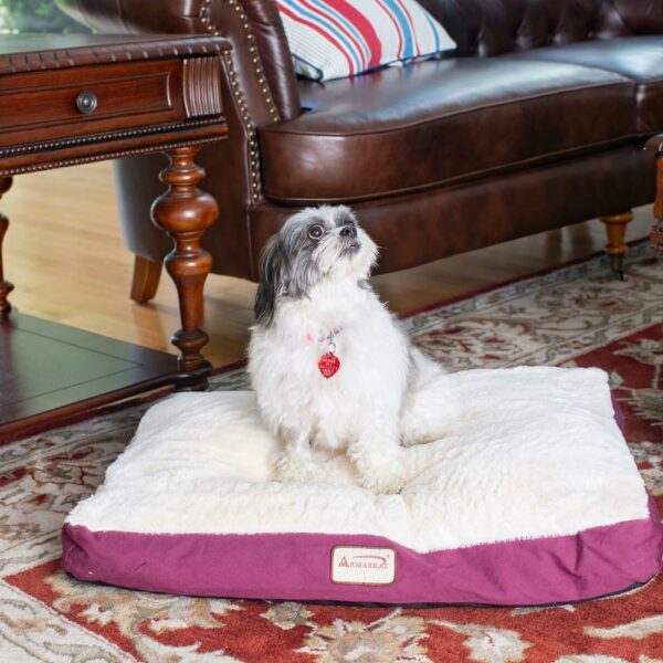 Armarkat Model M02HJH/MB-M Medium Pet Bed Mat with Poly Fill Cushion in Burgundy & Ivory - Image 3