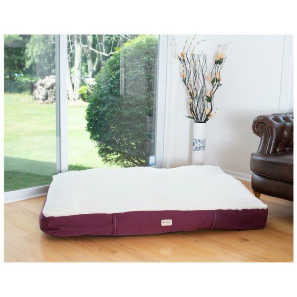 Armarkat Model M02HJH/MB-M Medium Pet Bed Mat with Poly Fill Cushion in Burgundy & Ivory - Image 4
