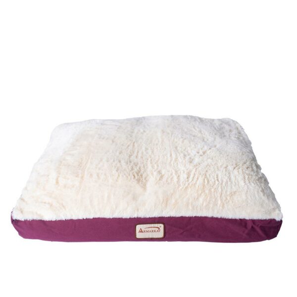 Armarkat Model M02HJH/MB-M Medium Pet Bed Mat with Poly Fill Cushion in Burgundy & Ivory - Image 5