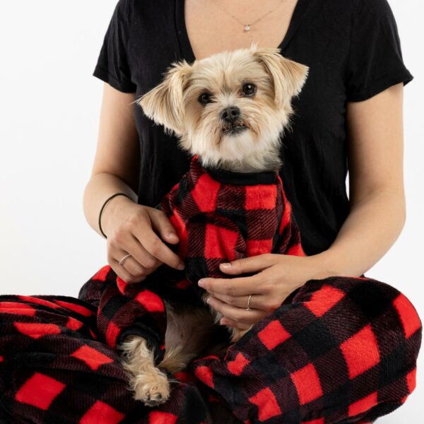 Buffalo Plaid Dog Pajama - Red - Image 2