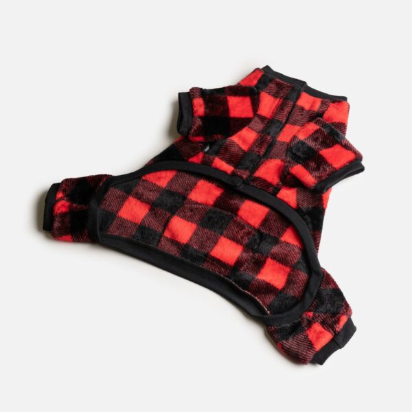Buffalo Plaid Dog Pajama - Red - Image 5