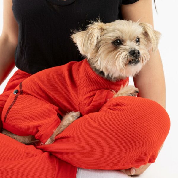 Thermal Dog Pajama - Red - Image 3