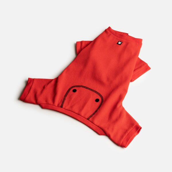 Thermal Dog Pajama - Red - Image 4