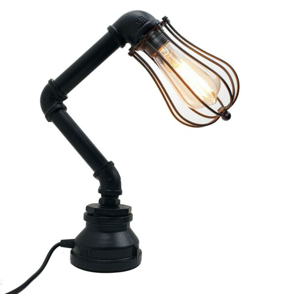 Retro Industrial Water Pipe Lighting Wall Plug-In Table Lamp Steampunk Metal Indoor Stand~1306 - Image 4