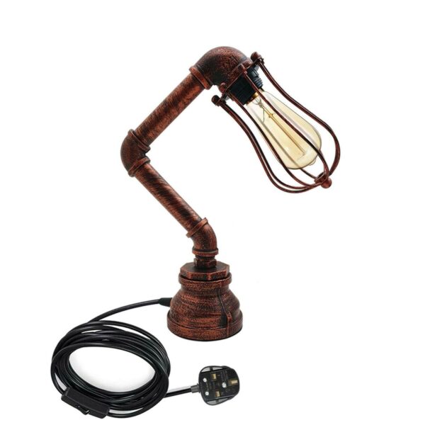 Retro Industrial Water Pipe Lighting Wall Plug-In Table Lamp Steampunk Metal Indoor Stand~1306 - Image 21