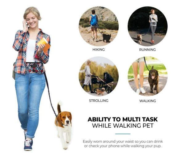 Floral Navy Hands Free Dog Leash - Image 5
